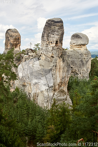 Image of sandstone rock near Hruba Skala renaissance castle