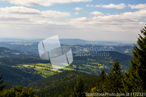 Image of view to the valley in National Park Krkonose