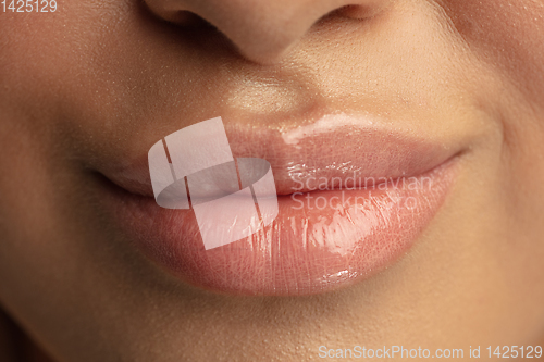 Image of Close up photoshot of beautiful female lips
