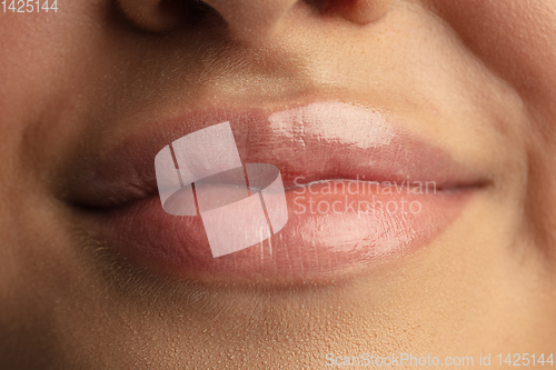 Image of Close up photoshot of beautiful female lips