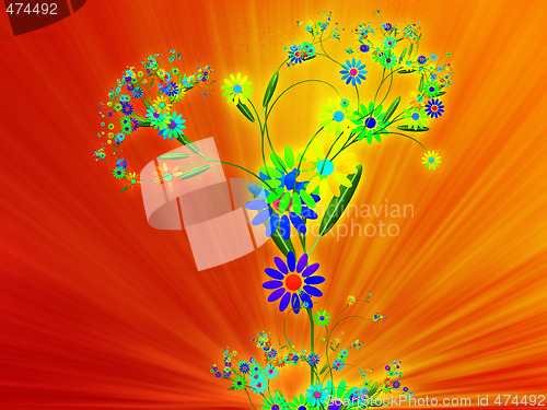 Image of Floral nature themed design illustration