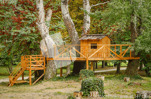 Image of Playground between trees