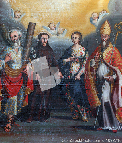 Image of Saint Andrew, Anthony, Lucia and Nicholas