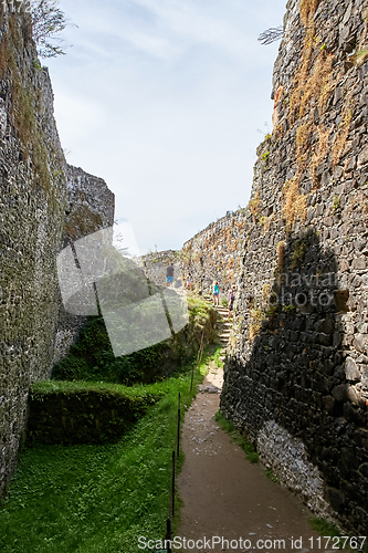 Image of ruin of medieval gothic castle Trosky