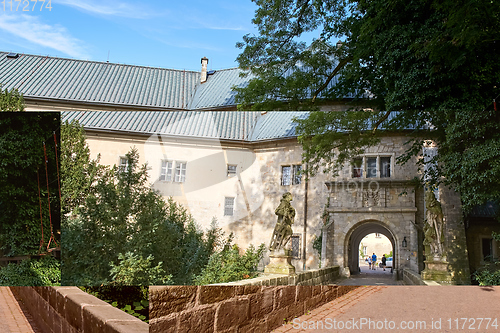 Image of entrance bridge to Hruba Skala renaissance castle