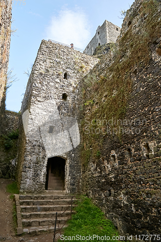 Image of ruin of medieval gothic castle Trosky