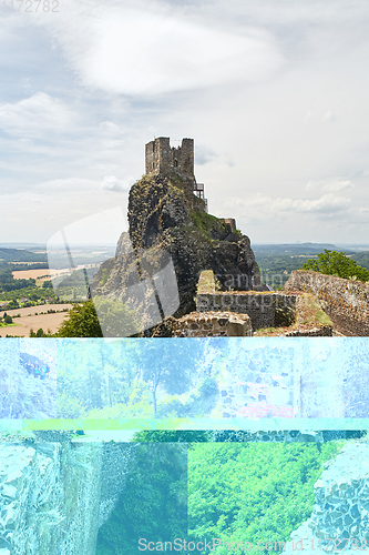 Image of ruin of medieval gothic castle Trosky