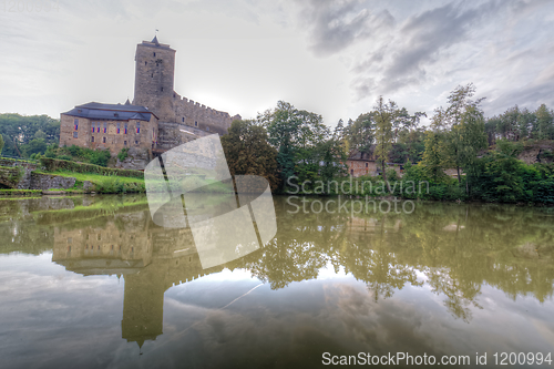 Image of Kost castle and Bily brook. Czech Republic