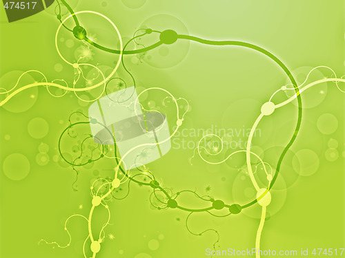 Image of Abstract swirly floral grunge illustration