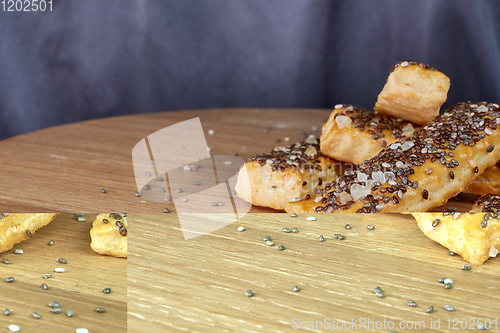 Image of baked sticks with chia seeds, salt