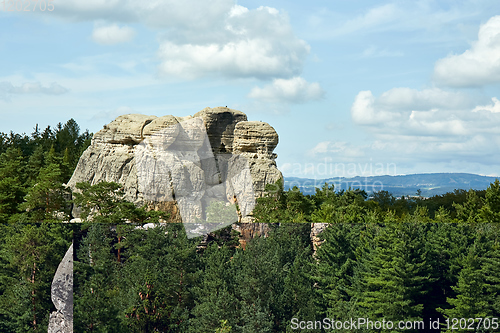 Image of sandstone rock near Hruba Skala renaissance castle