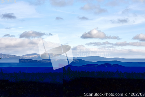 Image of view from mountains in National Park Krkonose