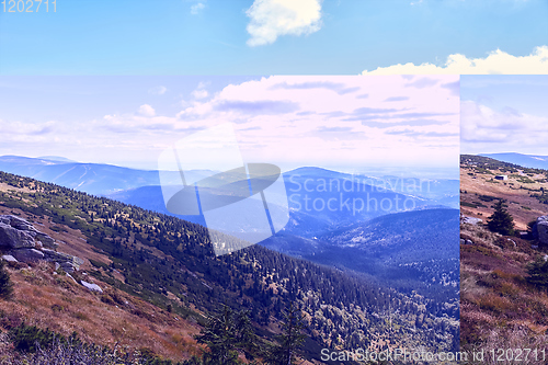 Image of view from mountains in National Park Krkonose