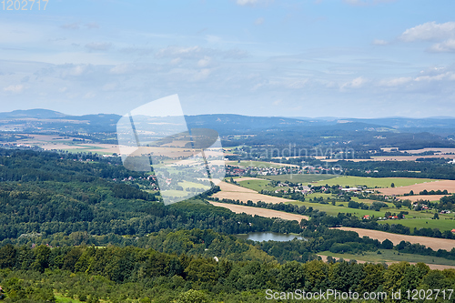 Image of view of the landscape from castle Trosky