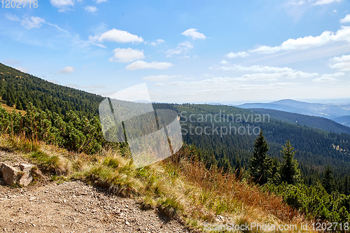 Image of view to the valley in National Park Krkonose