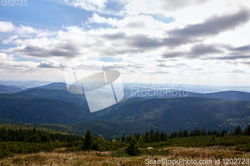 Image of view from mountains in National Park Krkonose