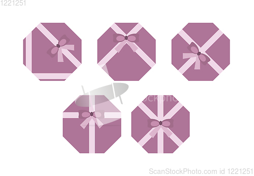 Image of violet flat present boxs concept, isolated