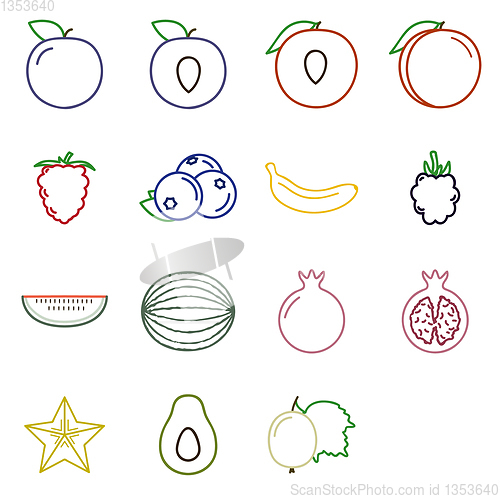 Image of collection of fruit icons