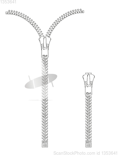 Image of open and closed zipper