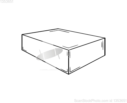 Image of small closed box, sketch