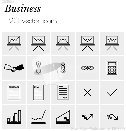 Image of collection of business icons