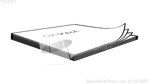 Image of stack of papers with business contract concept