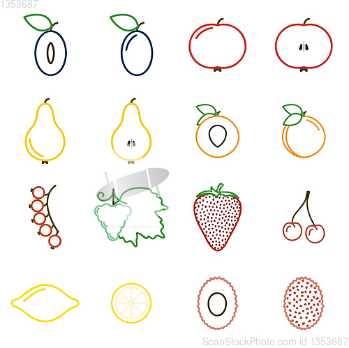 Image of collection of fruit icons