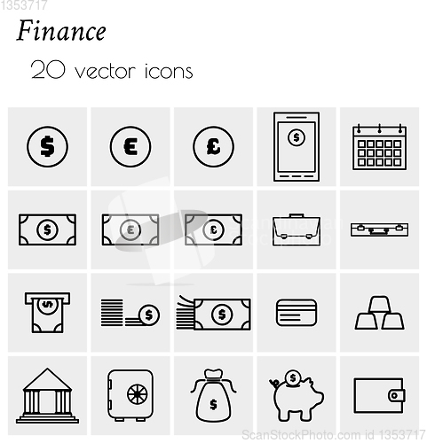 Image of collection of finance icons