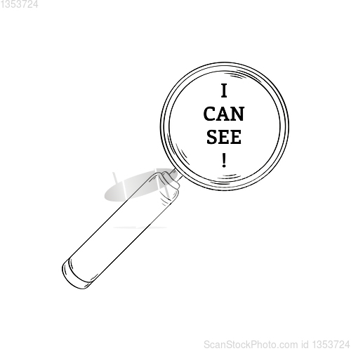 Image of Magnifying glass on white background