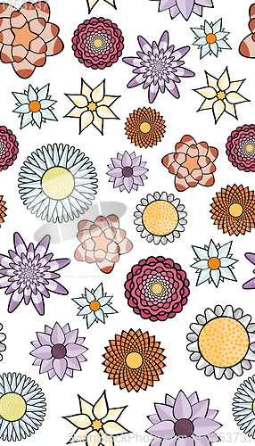 Image of flowers seamless pattern