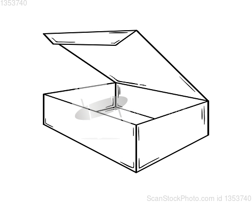 Image of small open box, sketch