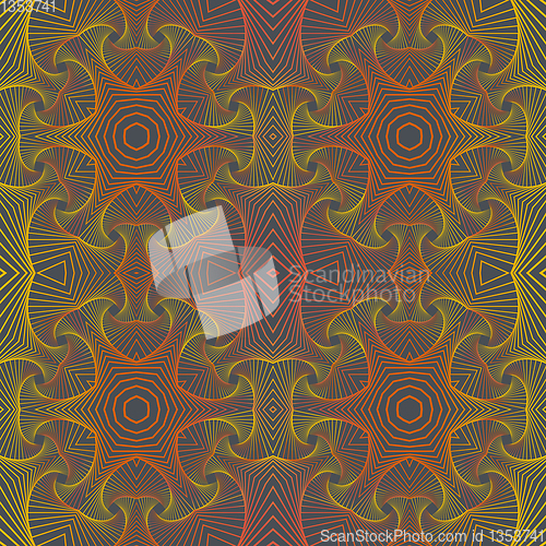 Image of ornamental seamless pattern with 3D illusion