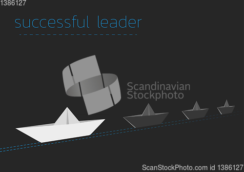 Image of successful leader with a folded paper steamboat