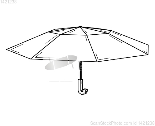 Image of Open umbrella usually used as a rain protection.