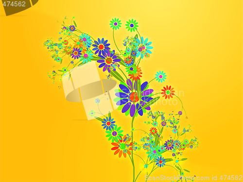 Image of Floral nature themed design illustration