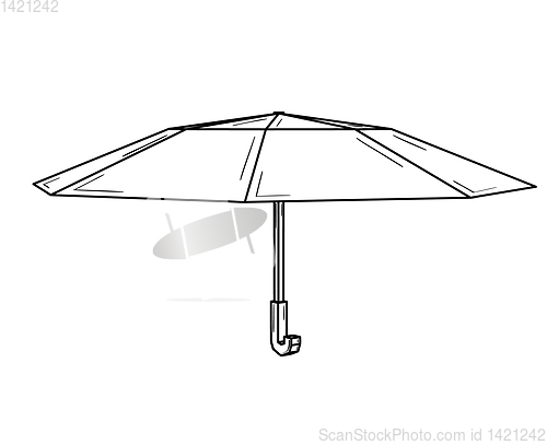 Image of Open umbrella usually used as a rain protection.