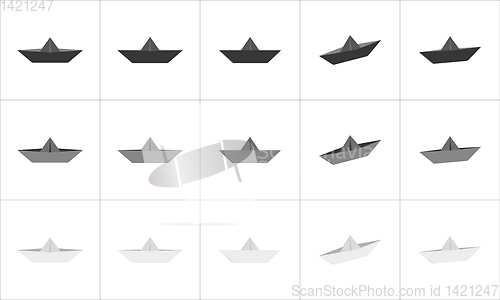 Image of Paper ship created from folded paper.