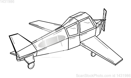 Image of Small plane with wings and propeller - monoplane