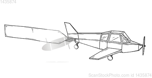 Image of Small plane with wings and propeller - monoplane