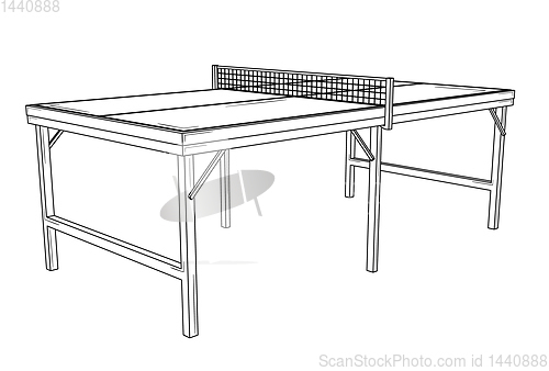 Image of table for table tennis or ping pong ready to match