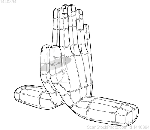 Image of Human hands in yoga namaste gesture