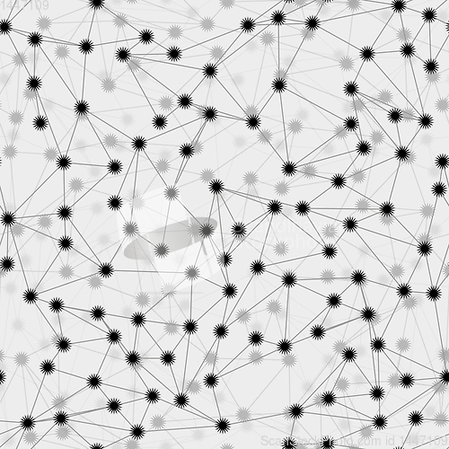 Image of geometric connection of lines and spiked dots