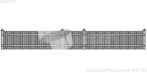 Image of Wooden fence with small gate in center.