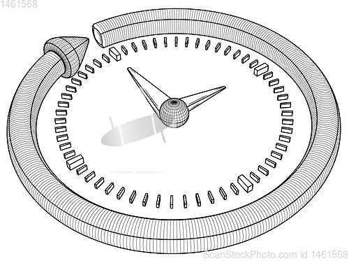 Image of arrow and clock as a symbol of progress
