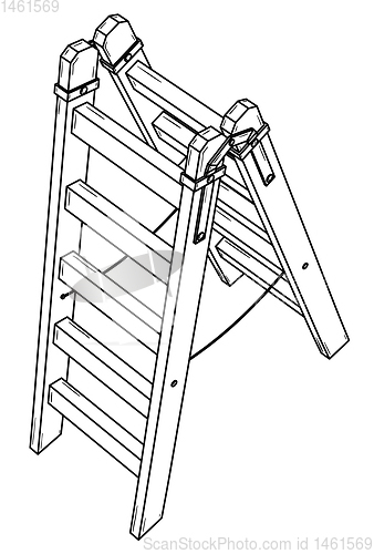 Image of Simple wooden stepladder.