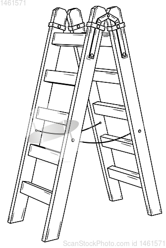 Image of Simple wooden stepladder.