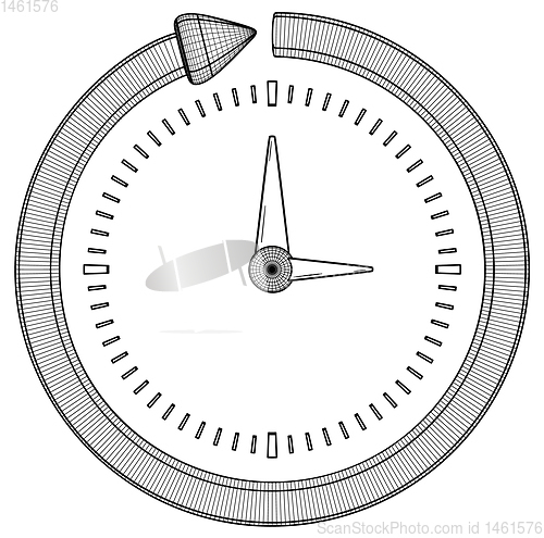 Image of arrow and clock as a symbol of progress