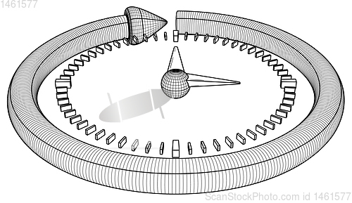 Image of arrow and clock as a symbol of progress