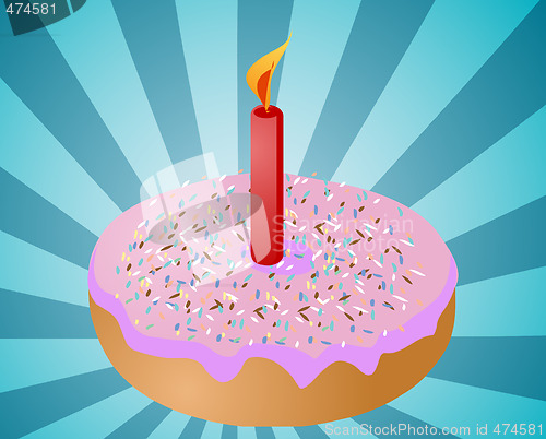 Image of Birthday donut with candle