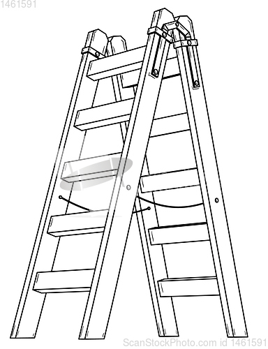 Image of Simple wooden stepladder.